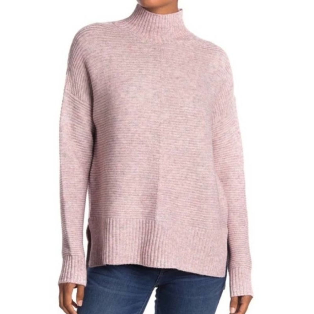 Sweet Romeo Pink Mock Neck Cool Girl Tunic Sweater Size XL